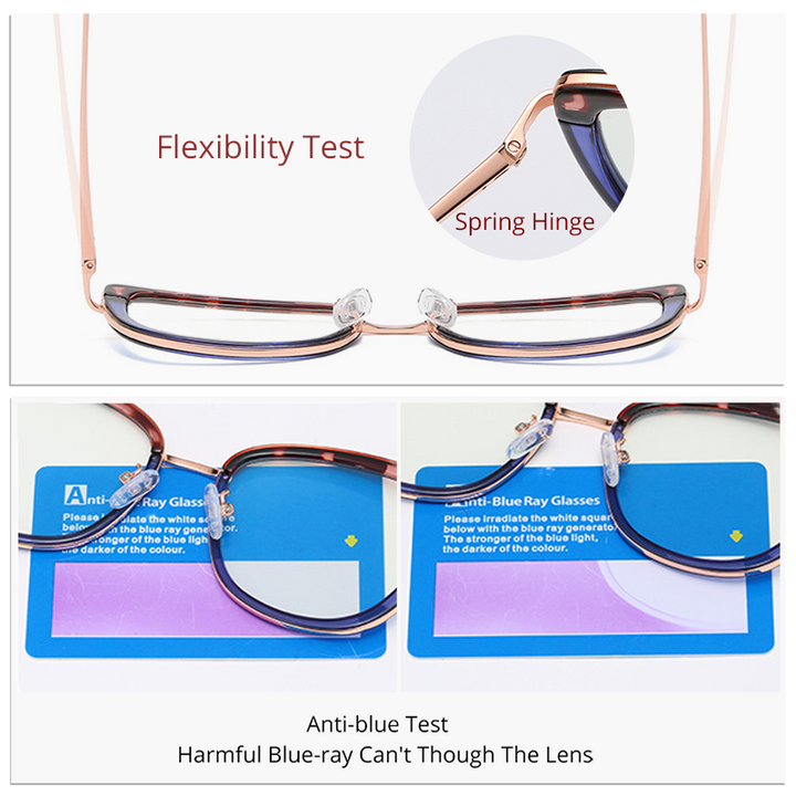 Ralferty Women's Eyeglasses Cat Eye Anti Blue Light TR90 D609 Full Rim Ralferty