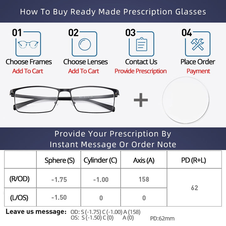 Gmei Unisex Full Rim TR 90 Titanium Square Frame Eyeglasses 2091 Full Rim Gmei Optical