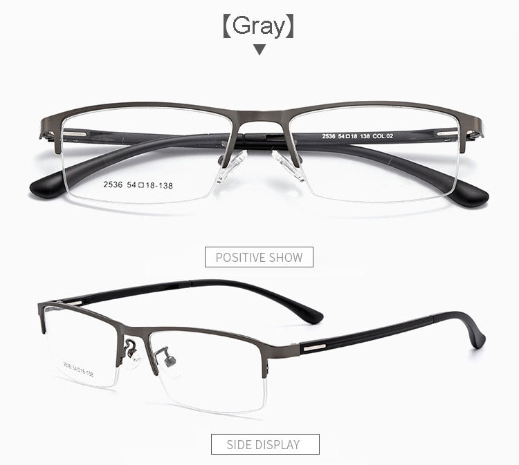 Hotochki Men's Semi Rim TR-90 Resin Alloy Frame Eyeglasses Semi Rim Hotochki