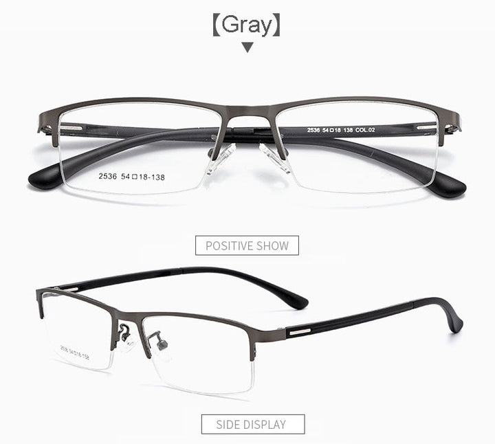 Hotochki Men's Semi Rim TR-90 Resin Alloy Frame Eyeglasses Semi Rim Hotochki