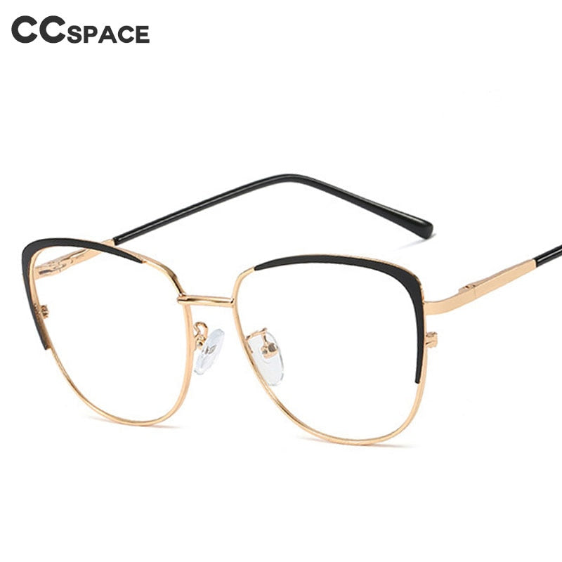 CCspace Unisex Full Rim Cat Eye Alloy Frame Eyeglasses 48183 Full Rim CCspace