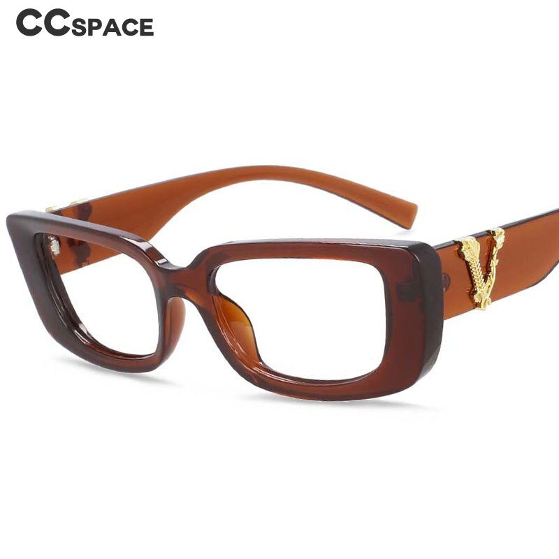 CCspace Unisex Full Rim Rectangle Cat Eye Resin Frame Eyeglasses 54034 Full Rim CCspace