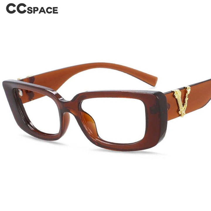 CCspace Unisex Full Rim Rectangle Cat Eye Resin Frame Eyeglasses 54034 Full Rim CCspace