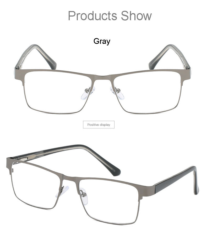 Hotony Men's Full Rim Square Alloy Frame Reading Glasses R89865 Reading Glasses Hotony