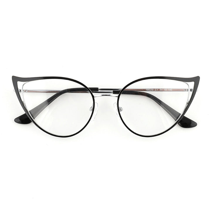 Laoyehui Women's Eyeglasses Cat Eye Alloy Reading Glasses Black White Green 9016 Reading Glasses Laoyehui 0 Black