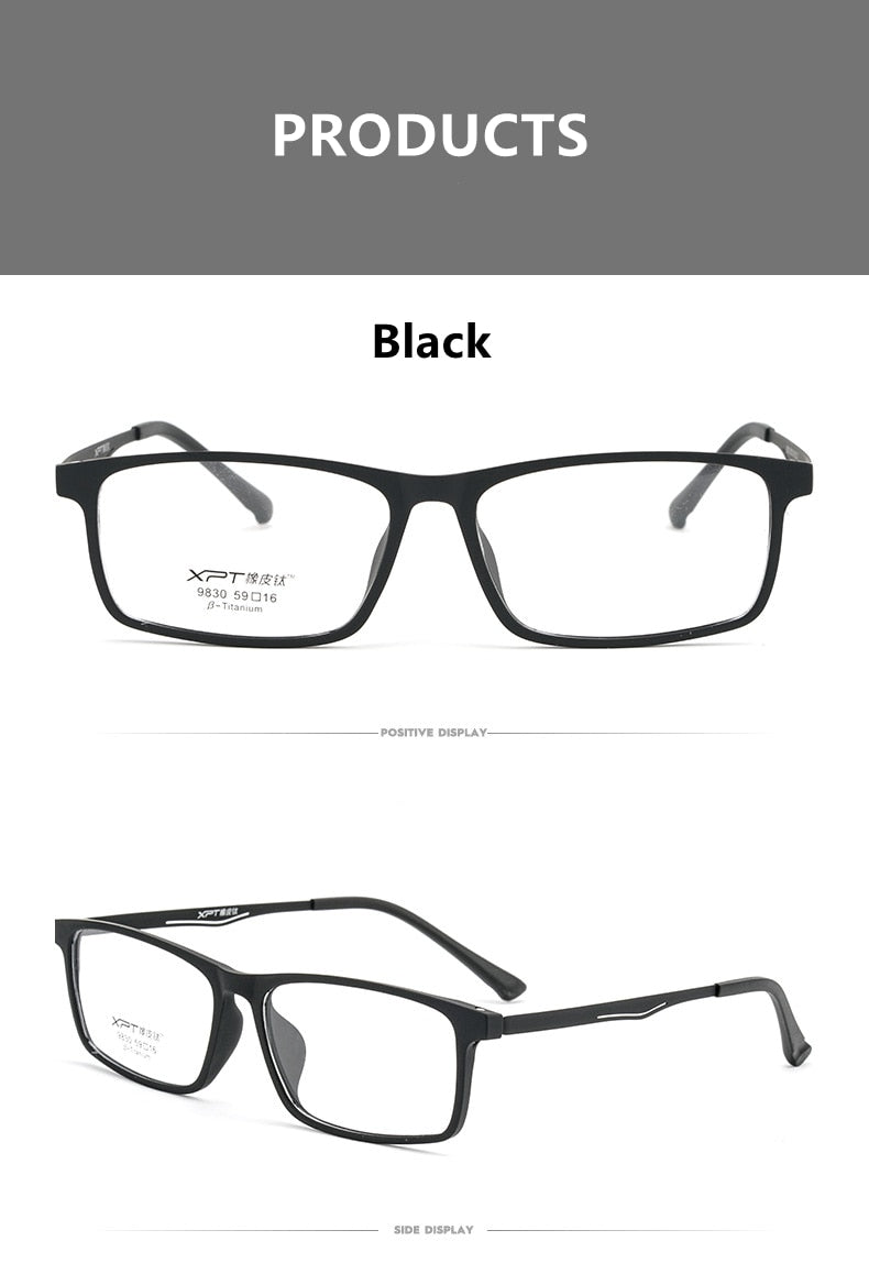 Yimaruili Men's Full Rim TR 90 Resin β Titanium Frame Eyeglasses 9830 Full Rim Yimaruili Eyeglasses