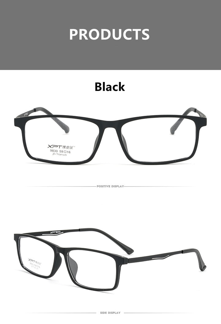 Yimaruili Men's Full Rim TR 90 Resin β Titanium Frame Eyeglasses 9830 Full Rim Yimaruili Eyeglasses