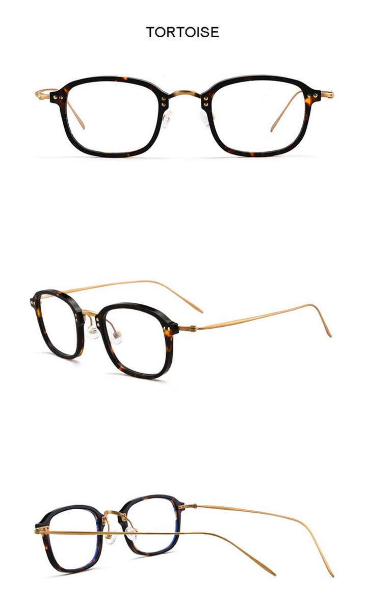Aissuarvey Full Rim Square Titanium Frame Eyeglasses Unisex Full Rim Aissuarvey Eyeglasses   