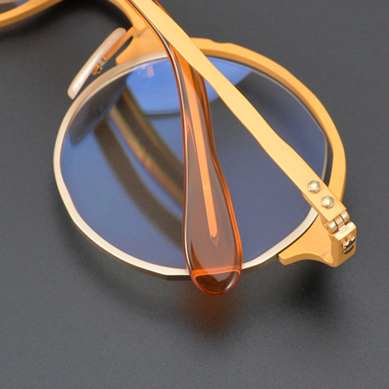 Gatenac Unisex Full Rim Round Titanium Frame Eyeglasses Gxyj665 Full Rim Gatenac