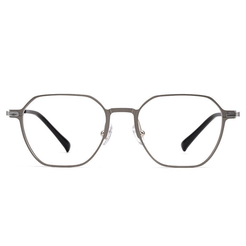 Yimaruili Unisex Full Rim Aluminum Magnesium Polygonal Frame Eyeglasses 5052 Full Rim Yimaruili Eyeglasses