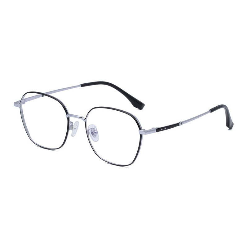 Hotony Unisex Full Rim Polygon Round Titanium Eyeglasses 8009 Full Rim Hotony