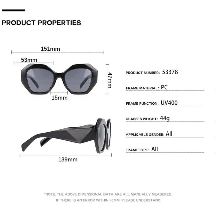 CCspace Women's Full Rim Oversized Cat Eye Square Acetate Frame Sunglasses 53378 Sunglasses CCspace Sunglasses