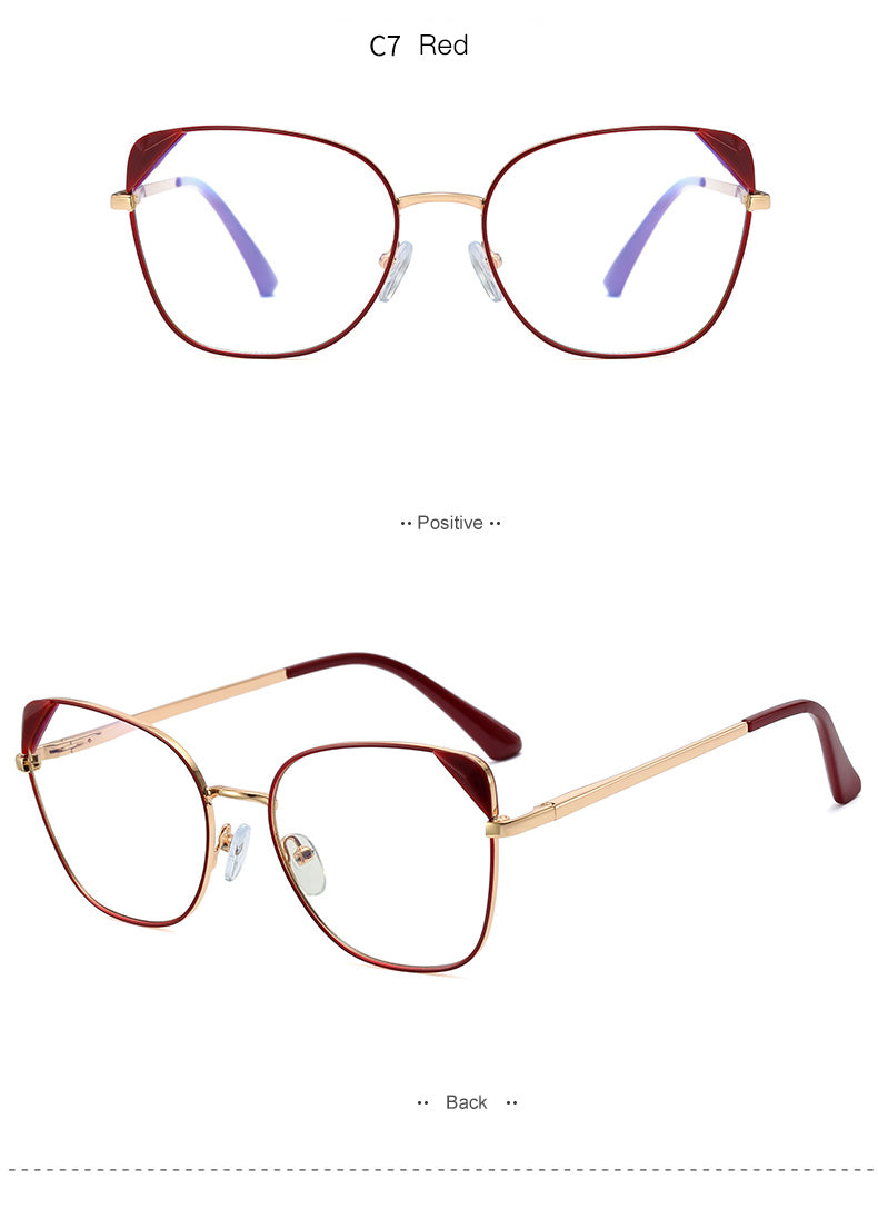 Hotony Women's Full Rim Cat Eye TR 90 Resin Alloy Frame Eyeglasses 95805 Full Rim Hotony