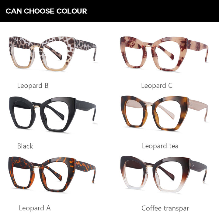 CCspace Unisex Full Rim Oversized Cat Eye Resin Frame Eyeglasses 54045 Full Rim CCspace