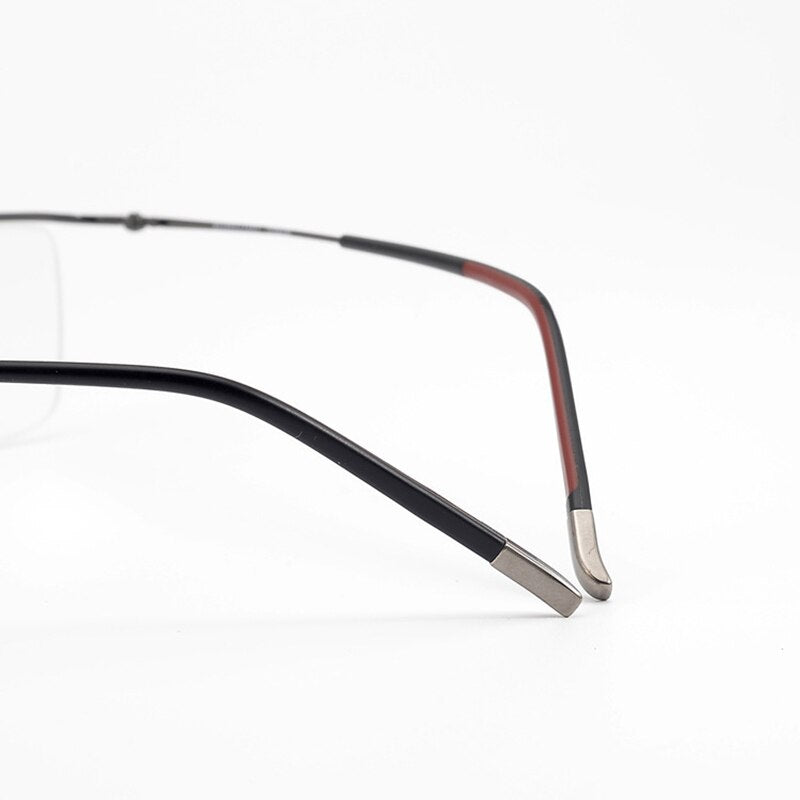 Bclear Men's Eyeglasses  Titanium Semi Rim Square Hl5502 Semi Rim Bclear