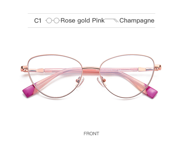 Gmei Women's Full Rim Alloy Cat Eye Frame Eyeglasses 3020 Full Rim Gmei Optical