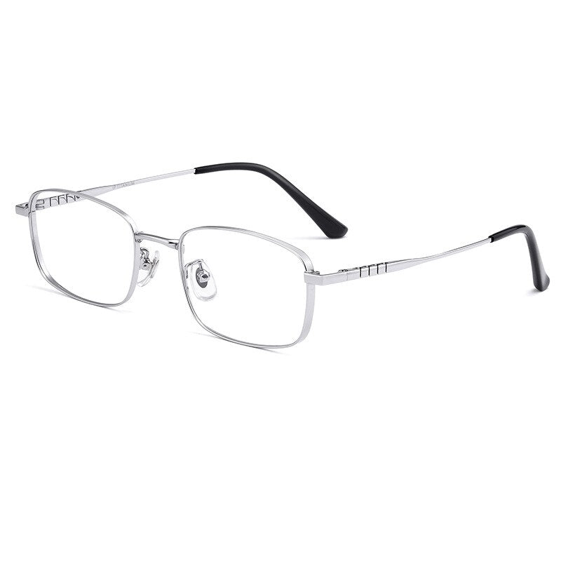 Hotochki Unisex Full Rim Titanium Alloy IP Plated Frame Eyeglasses P15303 Full Rim Hotochki Silver