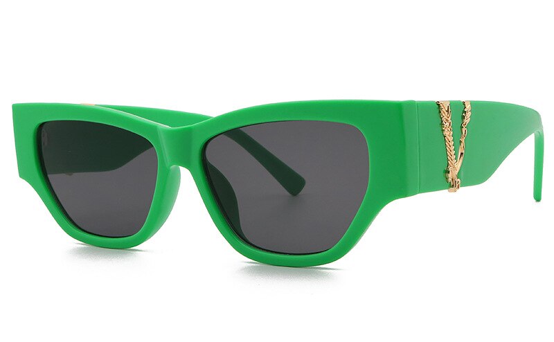 CCspace Women's Full Rim Cat Eye Resin Frame Sunglasses 46538 Sunglasses CCspace Sunglasses B3Green