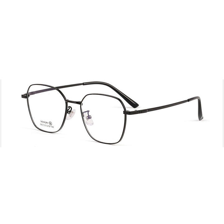 Hotochki Unisex Full Rim Polygon Memory Alloy Frame Eyeglasses 68013 Full Rim Hotochki black