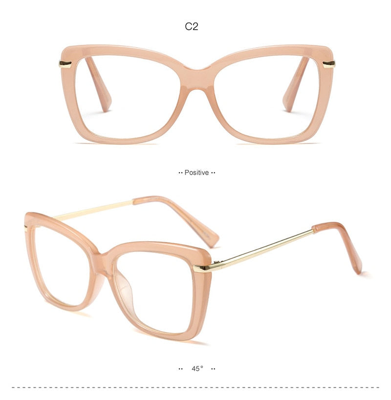 Hotony Women's Full Rim Cat Eye Acetate Frame Eyeglasses 97331 Full Rim Hotony