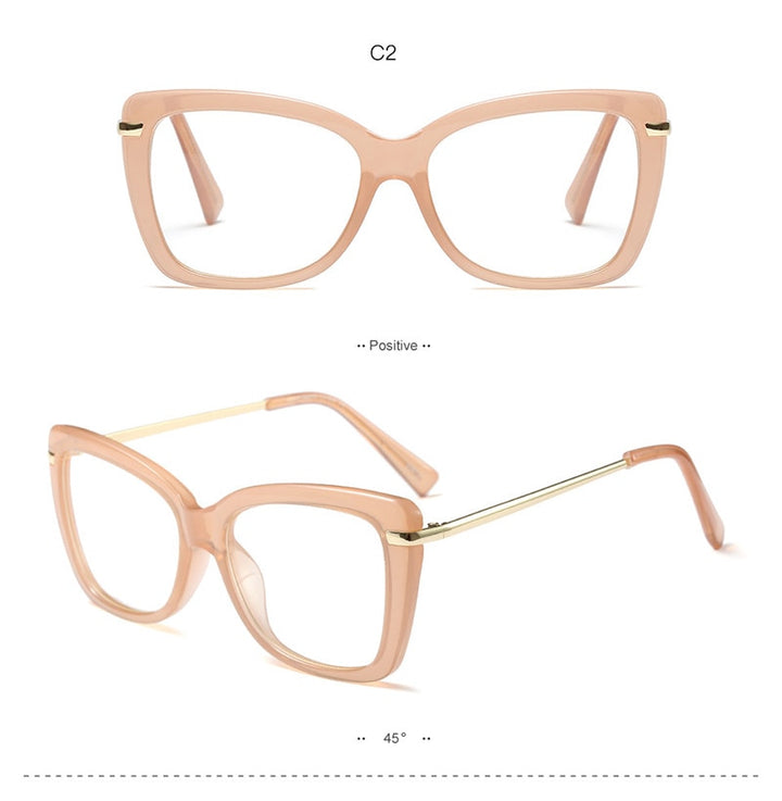 Hotony Women's Full Rim Cat Eye Acetate Frame Eyeglasses 97331 Full Rim Hotony