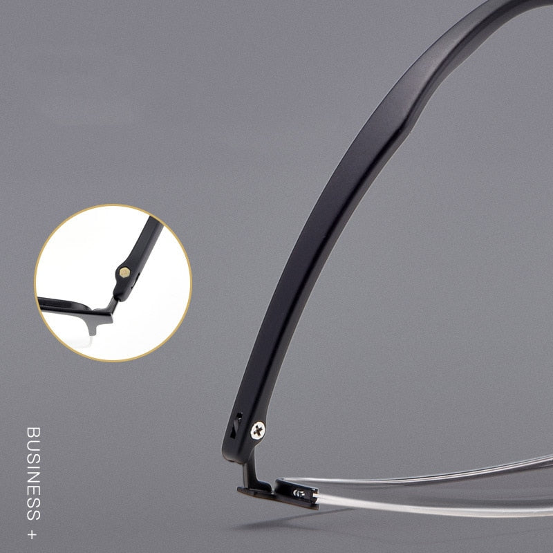 Yimaruili Men's Semi Rim Alloy Frame Eyeglasses 89032 Semi Rim Yimaruili Eyeglasses