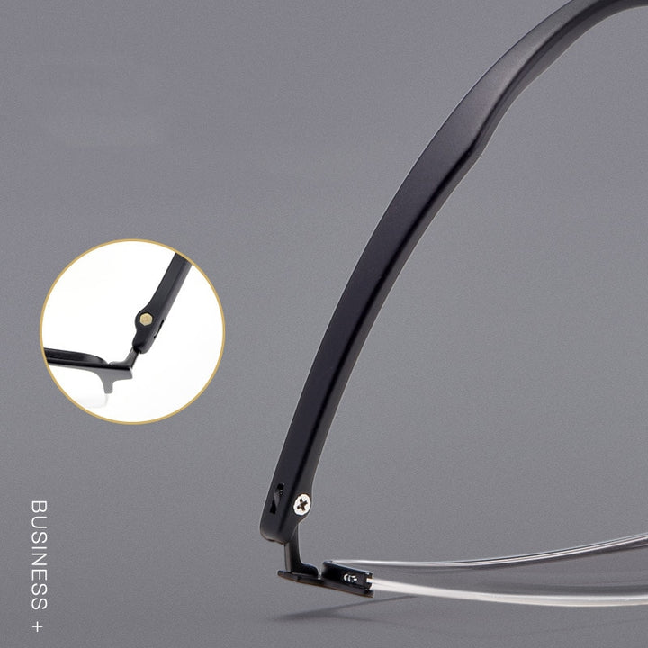 Yimaruili Men's Semi Rim Alloy Frame Eyeglasses 89032 Semi Rim Yimaruili Eyeglasses