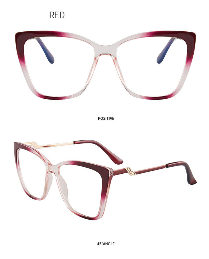 Hotony Women's Full Rim TR 90 Resin Square Cat Eye Frame Eyeglasses 7049 Full Rim Hotony