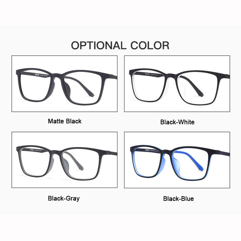 Hotony Unisex Full Rim Square Ultem Frame Eyeglasses 8808 Full Rim Hotony
