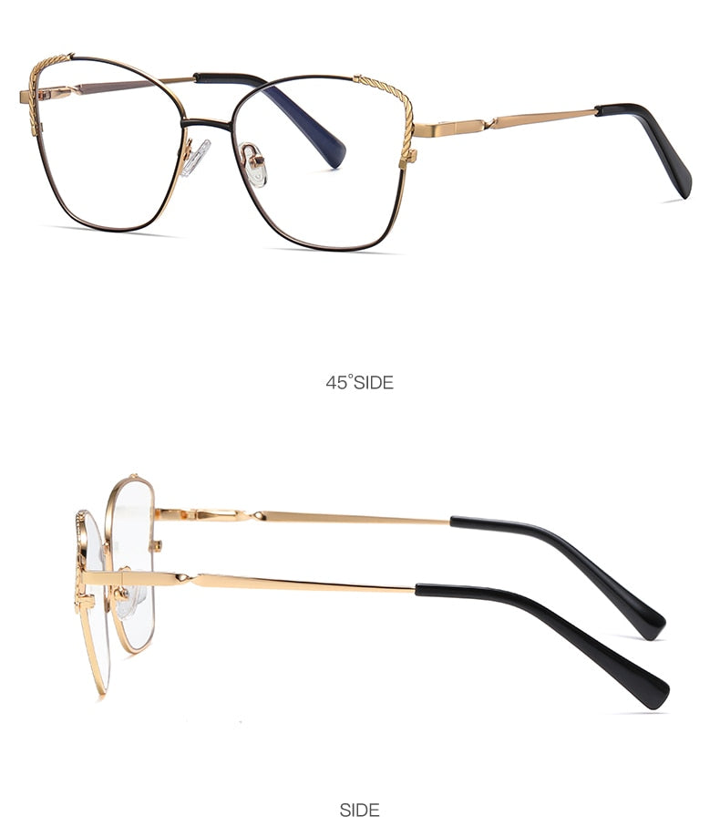 Hotochki Women's Full Rim Polygon Alloy Frame Eyeglasses 3014 Full Rim Hotochki