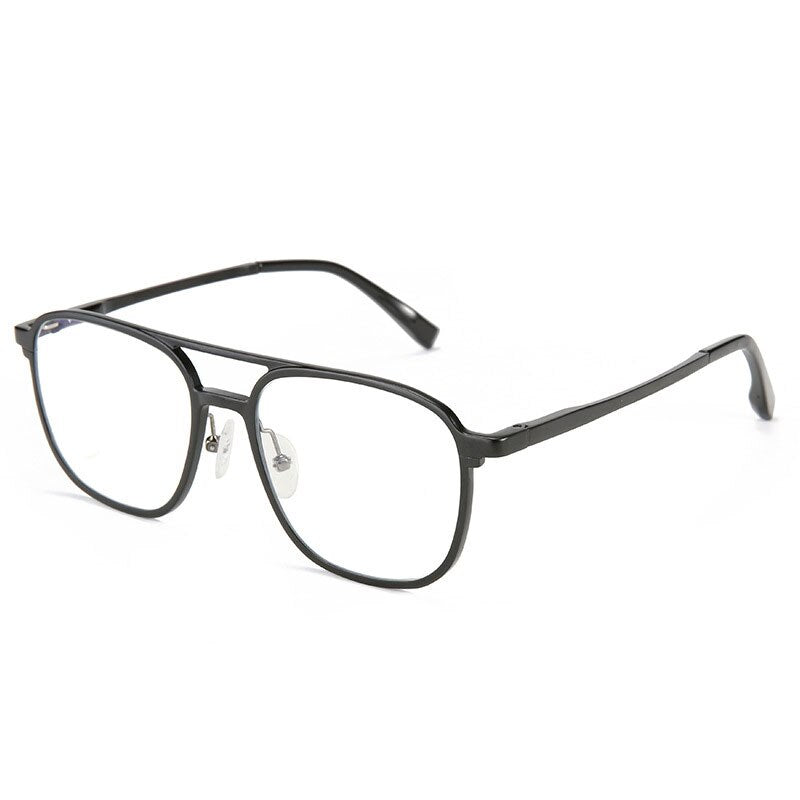 Hotochki Men's Full Rim Square Alloy Frame Eyeglasses 6113 Full Rim Hotochki black