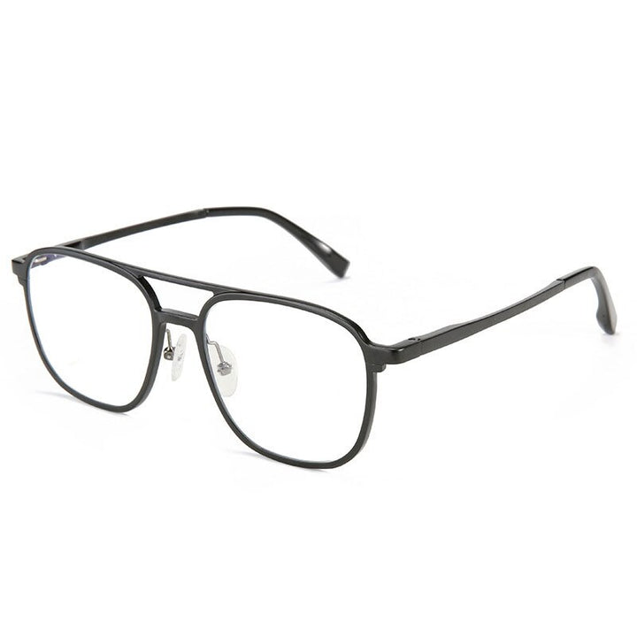 Hotochki Men's Full Rim Square Alloy Frame Eyeglasses 6113 Full Rim Hotochki black