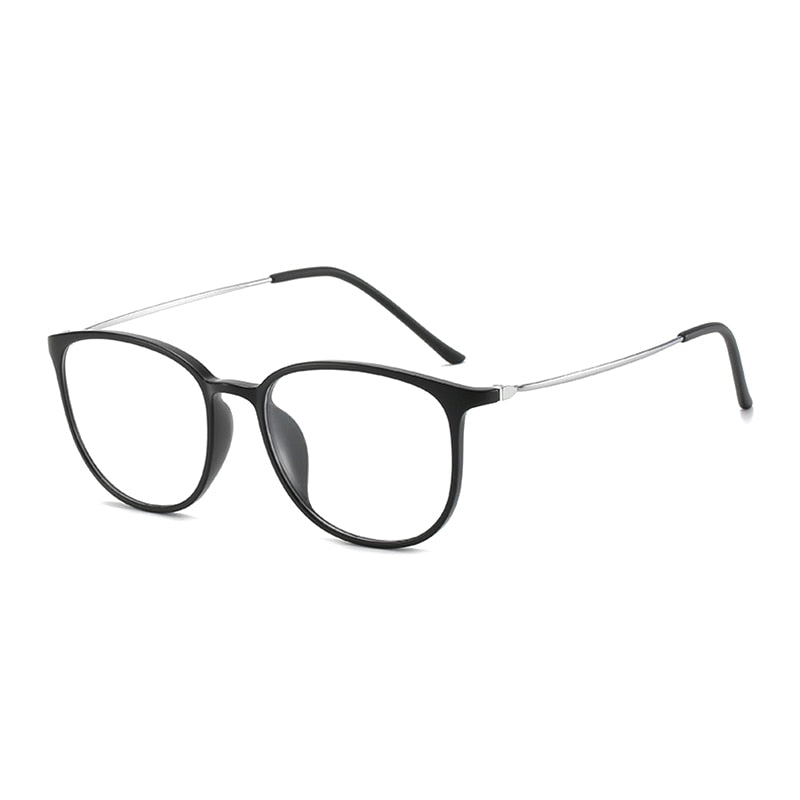 Hotony Unisex Full Rim Square TR 90 Alloy Frame Eyeglasses 2212 Full Rim Hotony Silver