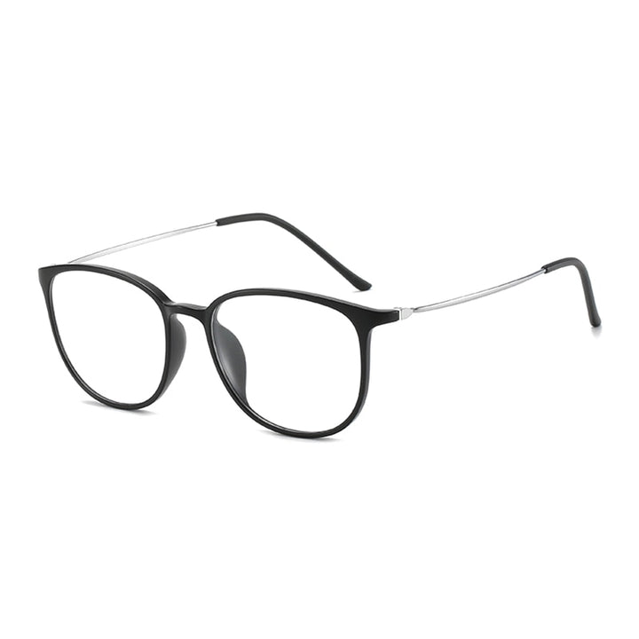 Hotony Unisex Full Rim Square TR 90 Alloy Frame Eyeglasses 2212 Full Rim Hotony Silver