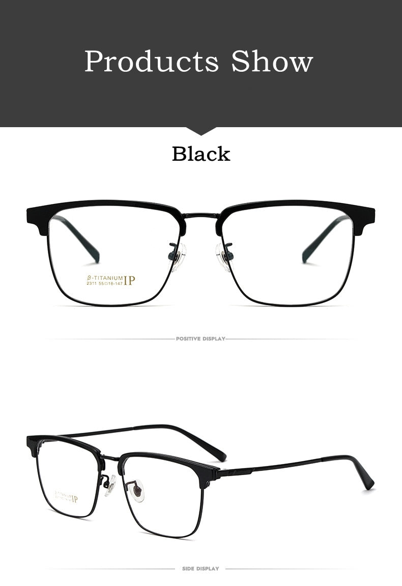 Yimaruili Men's Full Rim IP Plated β Titanium Square Frame Eyeglasses 2311YJ Full Rim Yimaruili Eyeglasses