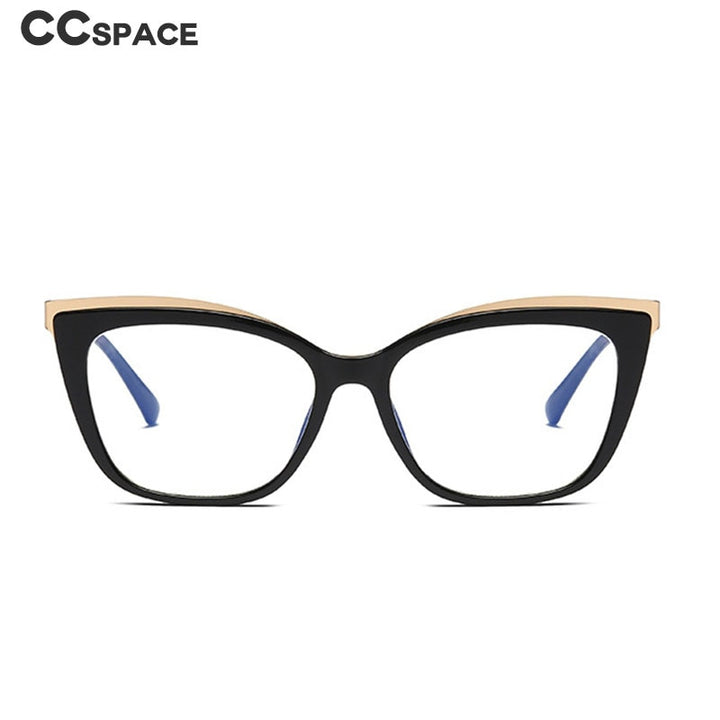 CCspace Women's Full Rim Square Cat Eye Tr 90 Titanium Frame Eyeglasses 49537 Full Rim CCspace