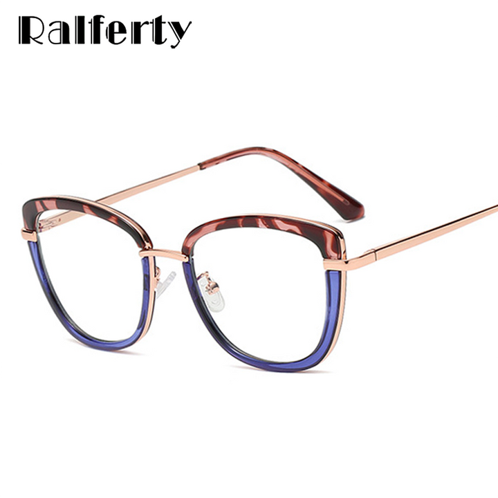 Ralferty Women's Eyeglasses Cat Eye Anti Blue Light TR90 D609 Full Rim Ralferty