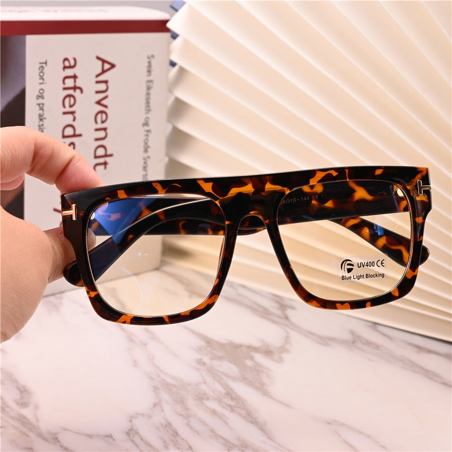 Cubojue Unisex Full Rim Square Tr 90 Titanium Brow Line Reading Glasses Reading Glasses Cubojue 0 leopard