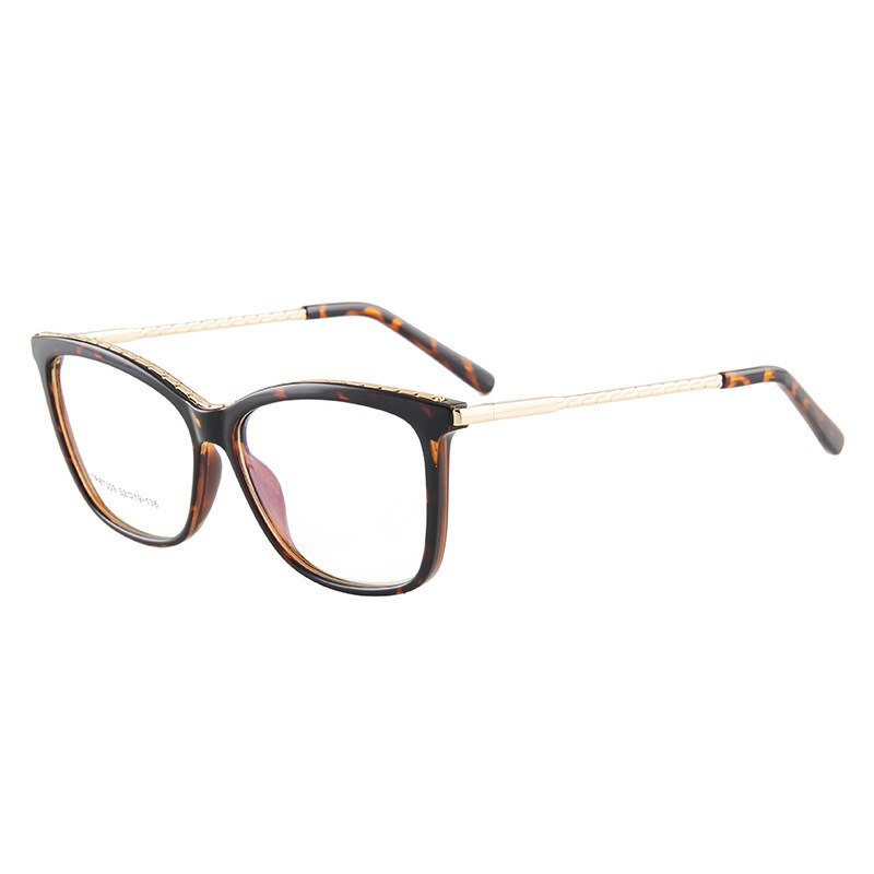 Hotony Woman's Full Rim Square TR 90 Resin Alloy Frame Eyeglasses 7009 Full Rim Hotony Tortoise