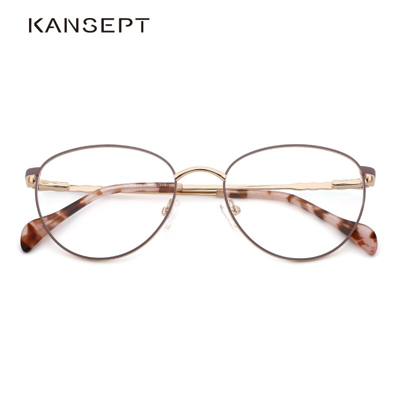 Kansept Women's Full Rim Round Stainless Steel Frame Eyeglasses 2329 Full Rim Kansept