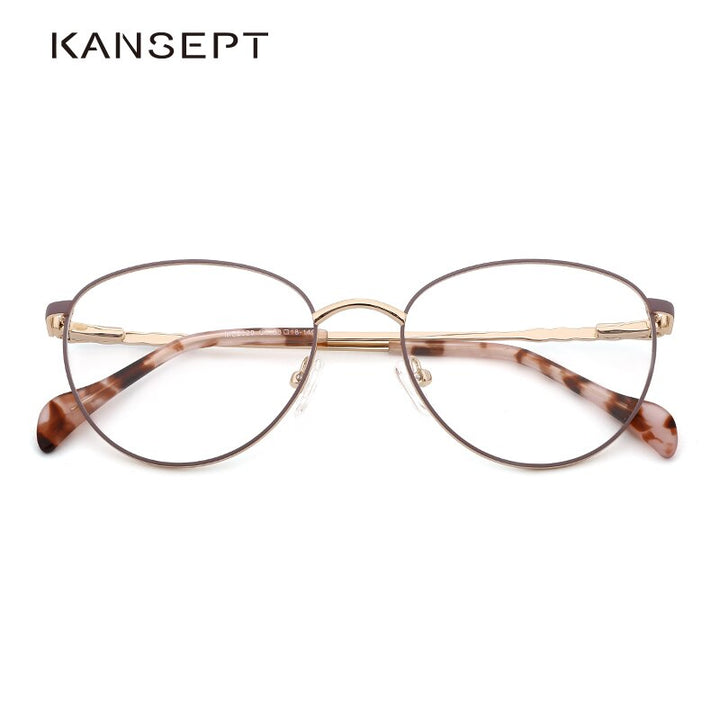 Kansept Women's Full Rim Round Stainless Steel Frame Eyeglasses 2329 Full Rim Kansept