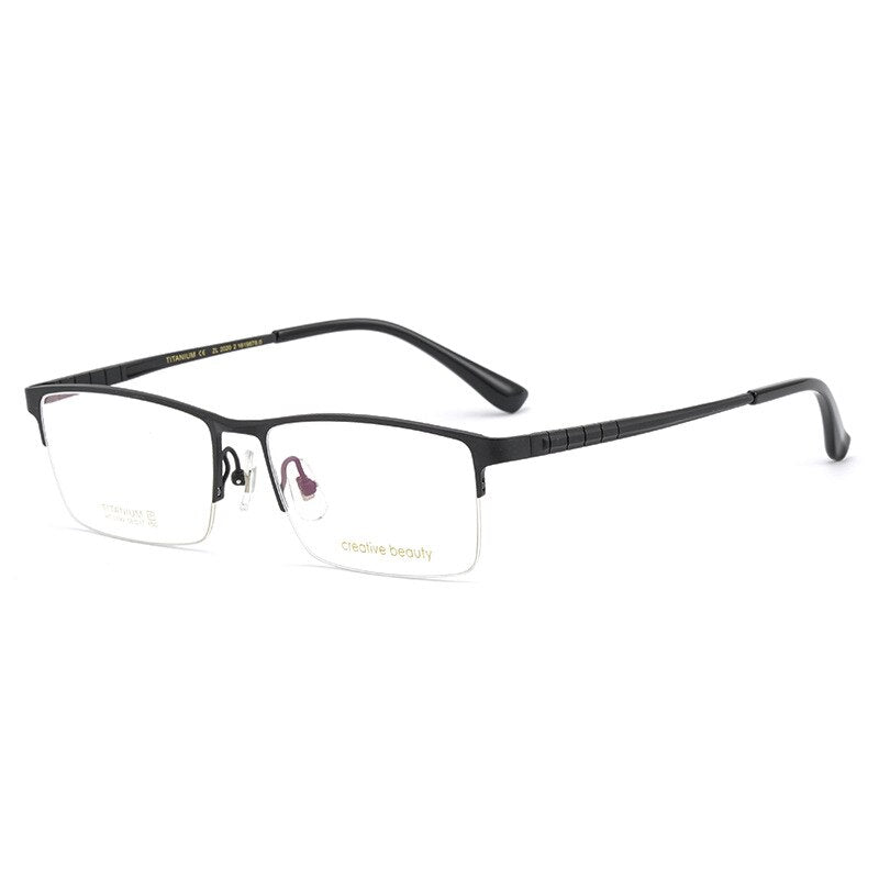 Hotochki Men's Semi Rim Titanium Frame Eyeglasses Ht1099 Semi Rim Hotochki