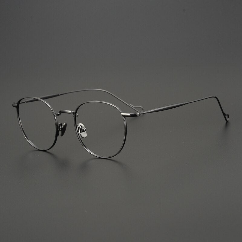 Gatenac Unisex Full Rim Round Titanium Frame Eyeglasses Gxyj491 Full Rim Gatenac 3