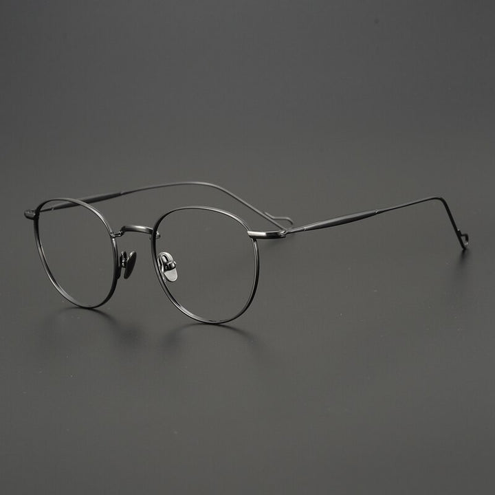 Gatenac Unisex Full Rim Round Titanium Frame Eyeglasses Gxyj491 Full Rim Gatenac 3