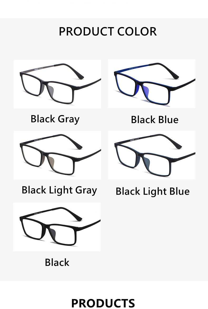 Yimaruili Men's Full Rim Resin Titanium Frame Eyeglasses HR8085 Full Rim Yimaruili Eyeglasses