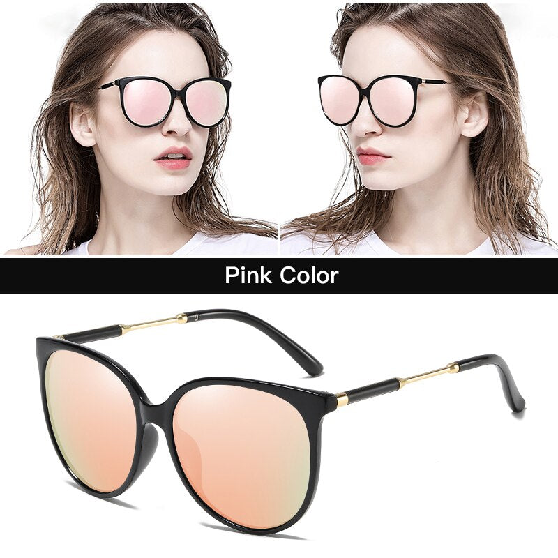 Aidien Women‘ s Full Rim Polycarbonate Frame Myopic Lens Sunglasses B350 Sunglasses Aidien Pink 0 