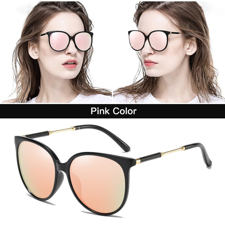 Aidien Women‘ s Full Rim Polycarbonate Frame Myopic Lens Sunglasses B350 Sunglasses Aidien Pink 0 