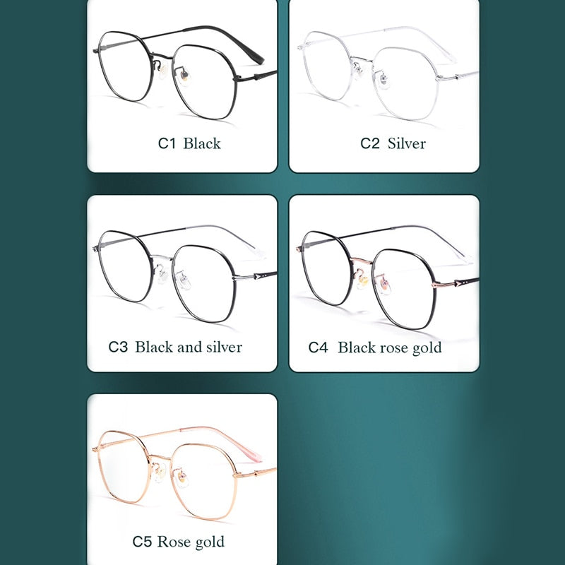 Hotochki Unisex Full Rim Oval Alloy Frame Eyeglasses 53059 Full Rim Hotochki