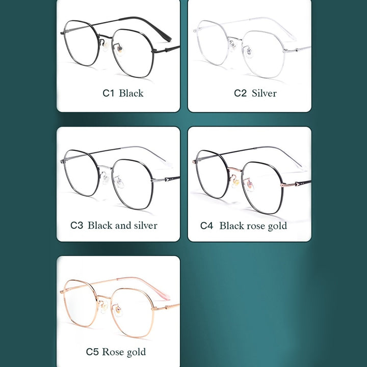Hotochki Unisex Full Rim Oval Alloy Frame Eyeglasses 53059 Full Rim Hotochki