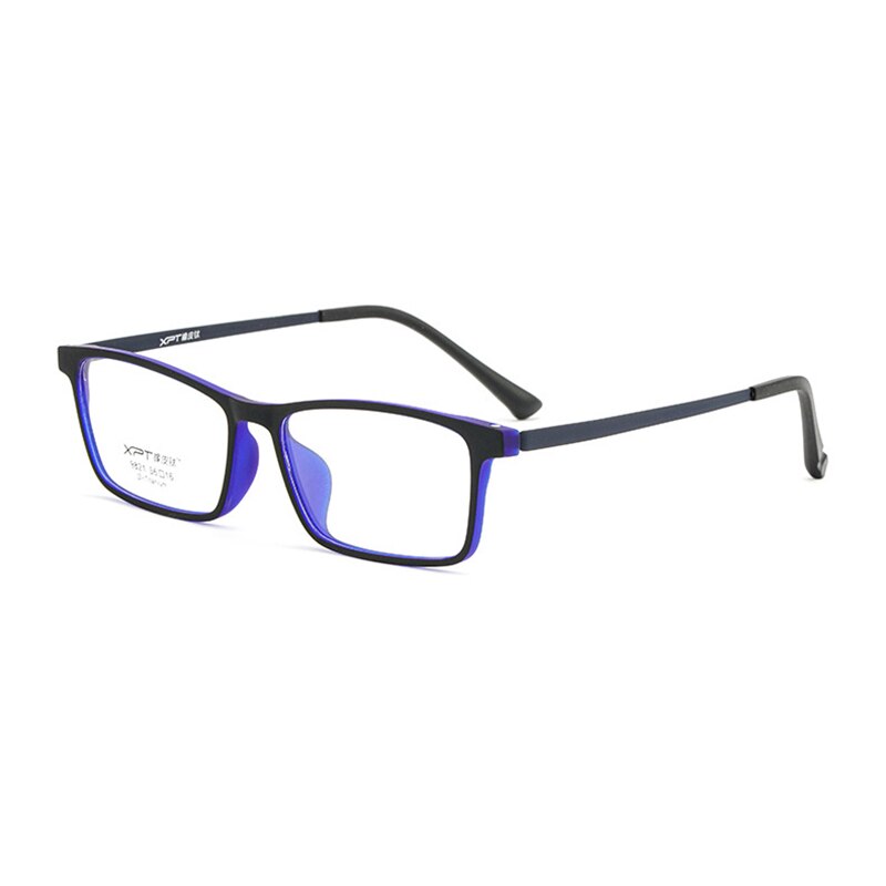 Hotony Unisex Full Rim Rectangle TR 90 Resin B Titanium Frame Eyeglasses 9821 Full Rim Hotony Blue